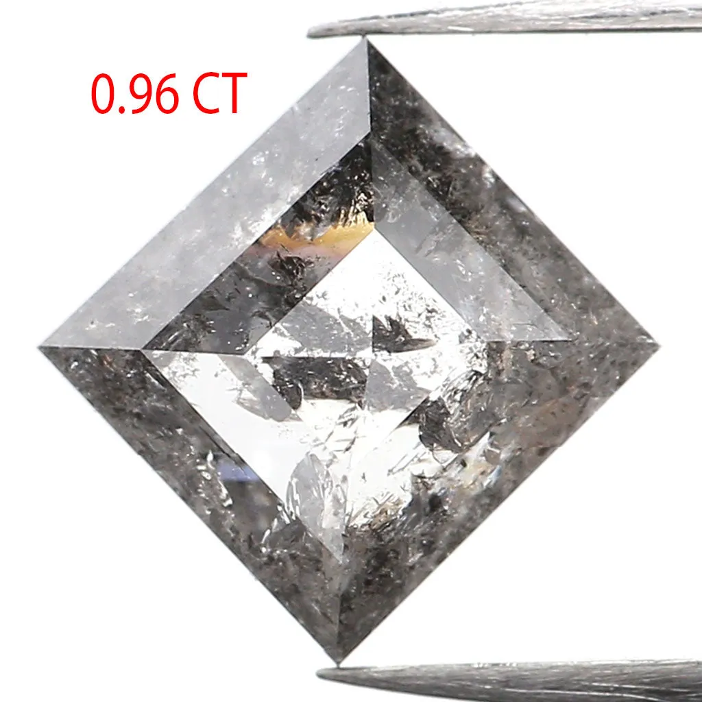 0.96 CT Natural Loose Kite Shape Diamond Salt And Pepper Kite Shape Diamond 7.80 MM Natural Black Grey Color Kite Rose Cut Diamo