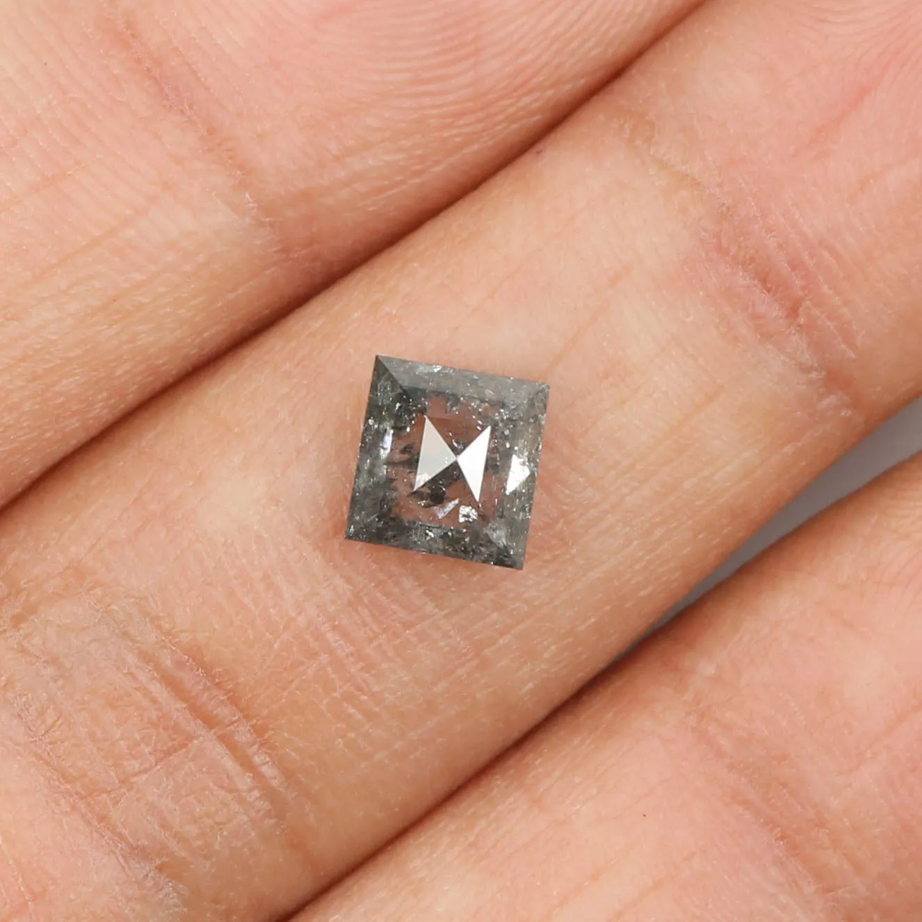 0.96 CT Natural Loose Kite Shape Diamond Salt And Pepper Kite Shape Diamond 7.80 MM Natural Black Grey Color Kite Rose Cut Diamo