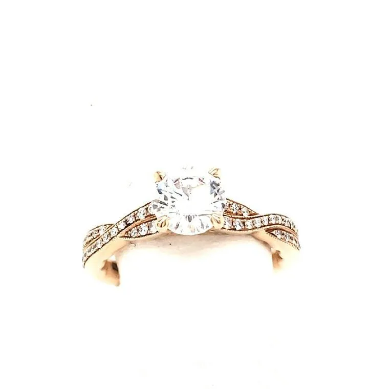 14K Diamond Twist Engagement ring