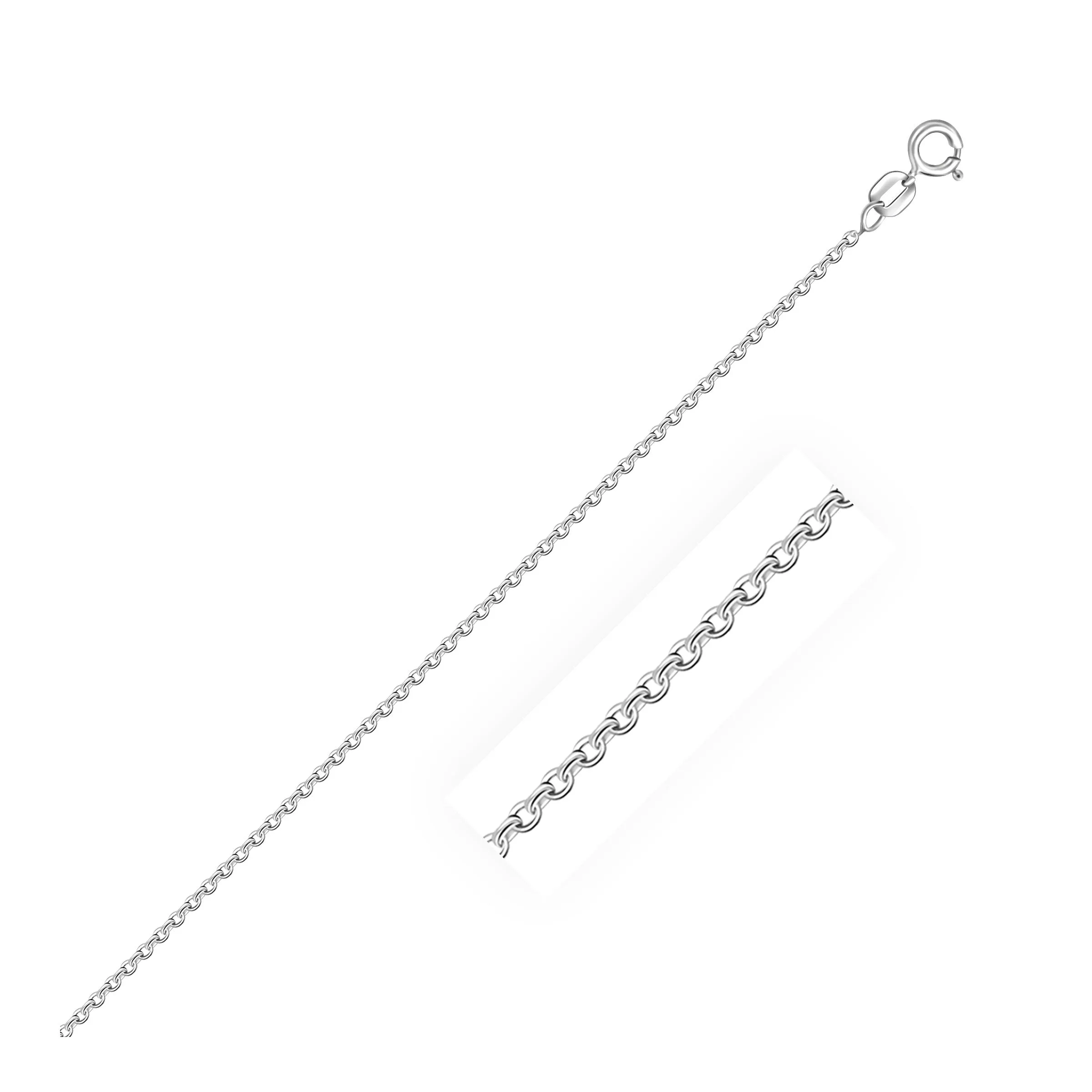 14k White Gold Diamond Cut Cable Link Chain 1.1mm-rx97826-18