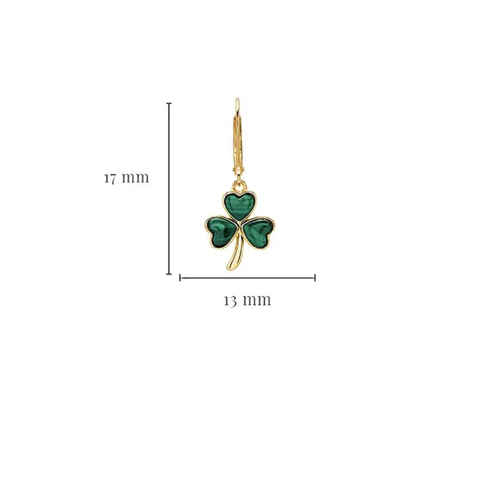 14kt Gold Vermeil Shamrock Drop Earrings