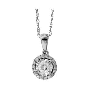 14KT WHITE GOLD DIAMOND (1/6CTW) PENDANT