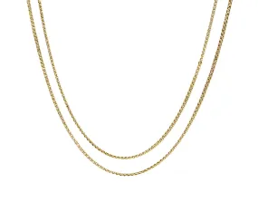 1900 Russian Victorian 14 Karat Yellow Gold 59 Inch Long Curb Chain Lariat Necklace