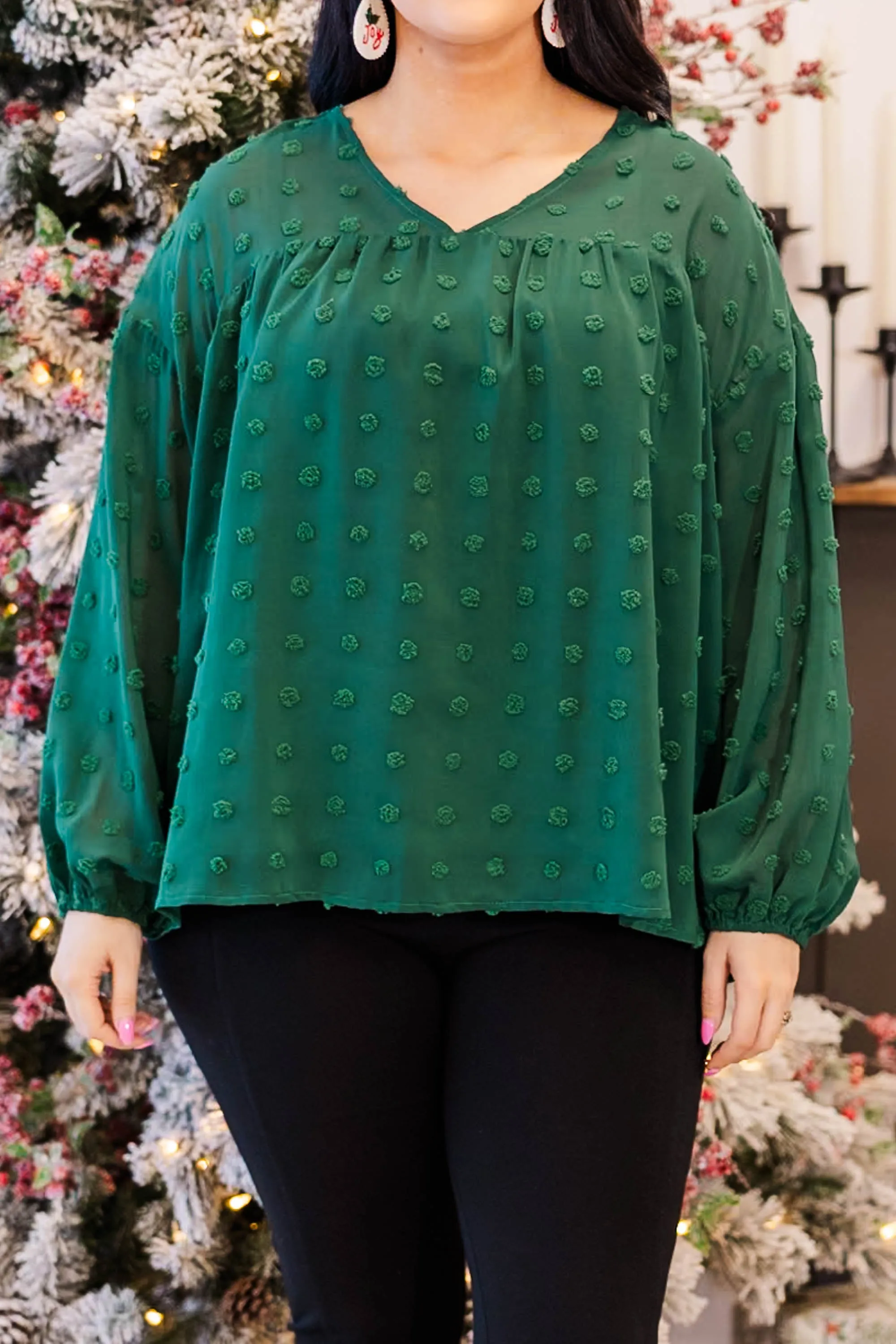 A Dot And A Skip Away Top, Green