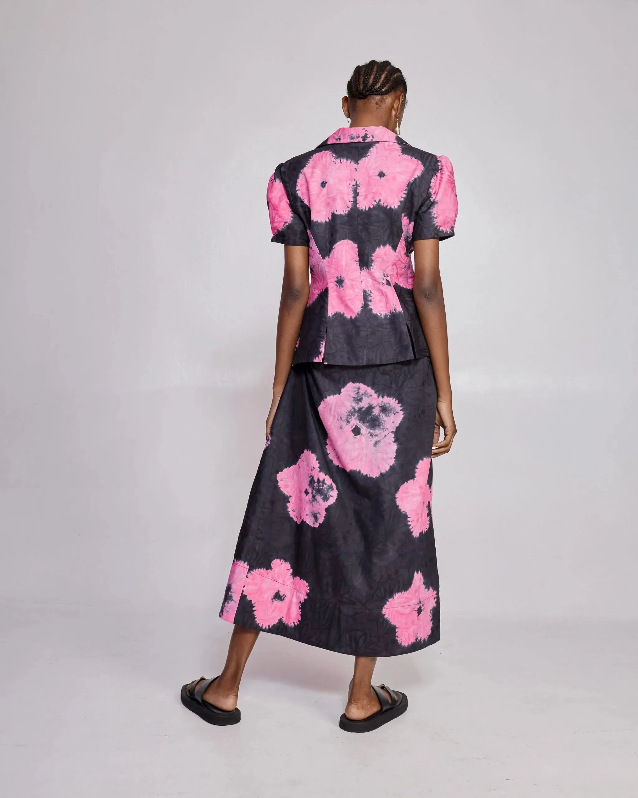 Abiola Olusola HAND-DYED FLORAL PRINT LOU SKIRT SUIT