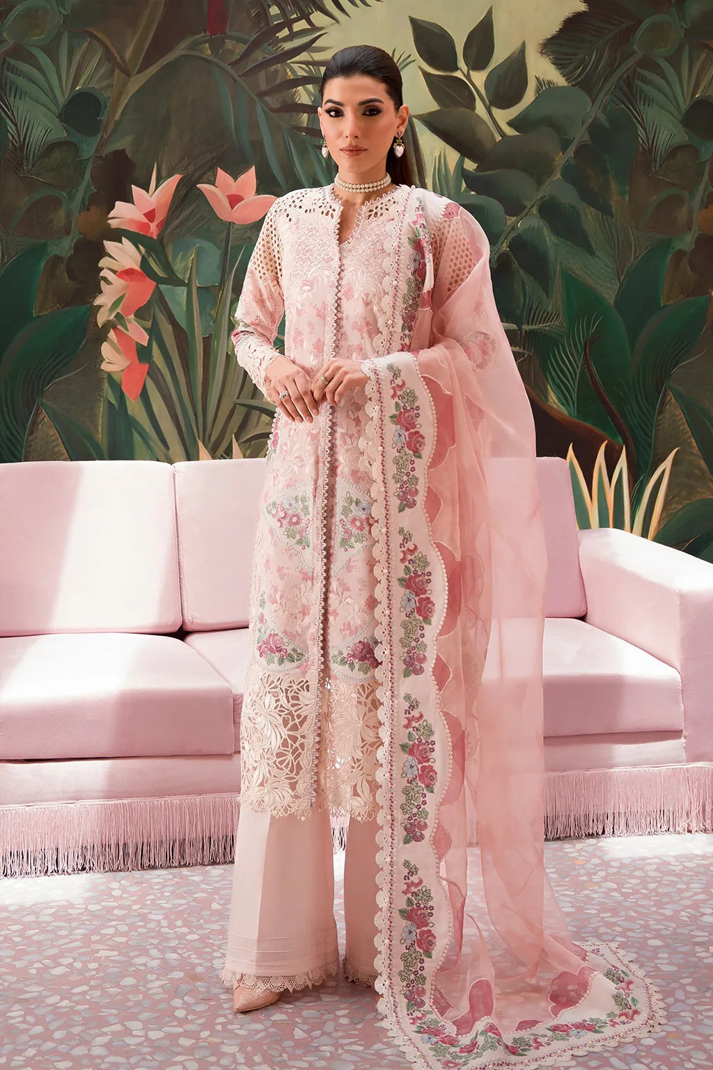 Afrozeh The Painted Garden Unstitched Lawn 3Pc Suit AEF-24-V1-04