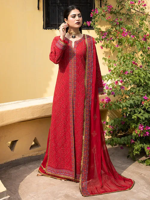 Afsaneh by Mahnur Embroidered Karandi Unstitched 3Pc Suit D-05 Rosalia