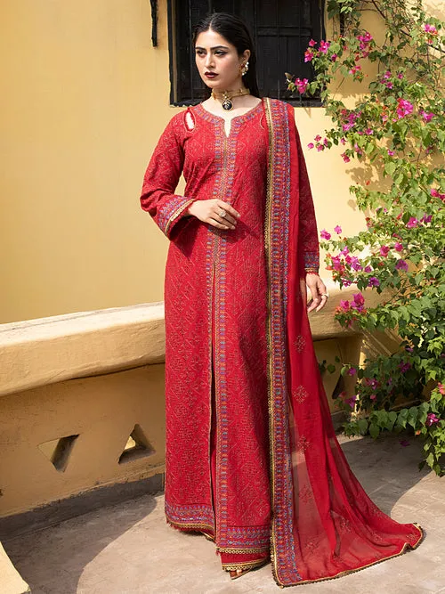 Afsaneh by Mahnur Embroidered Karandi Unstitched 3Pc Suit D-05 Rosalia