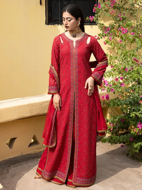 Afsaneh by Mahnur Embroidered Karandi Unstitched 3Pc Suit D-05 Rosalia