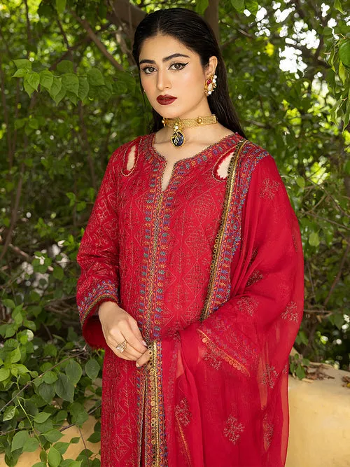 Afsaneh by Mahnur Embroidered Karandi Unstitched 3Pc Suit D-05 Rosalia