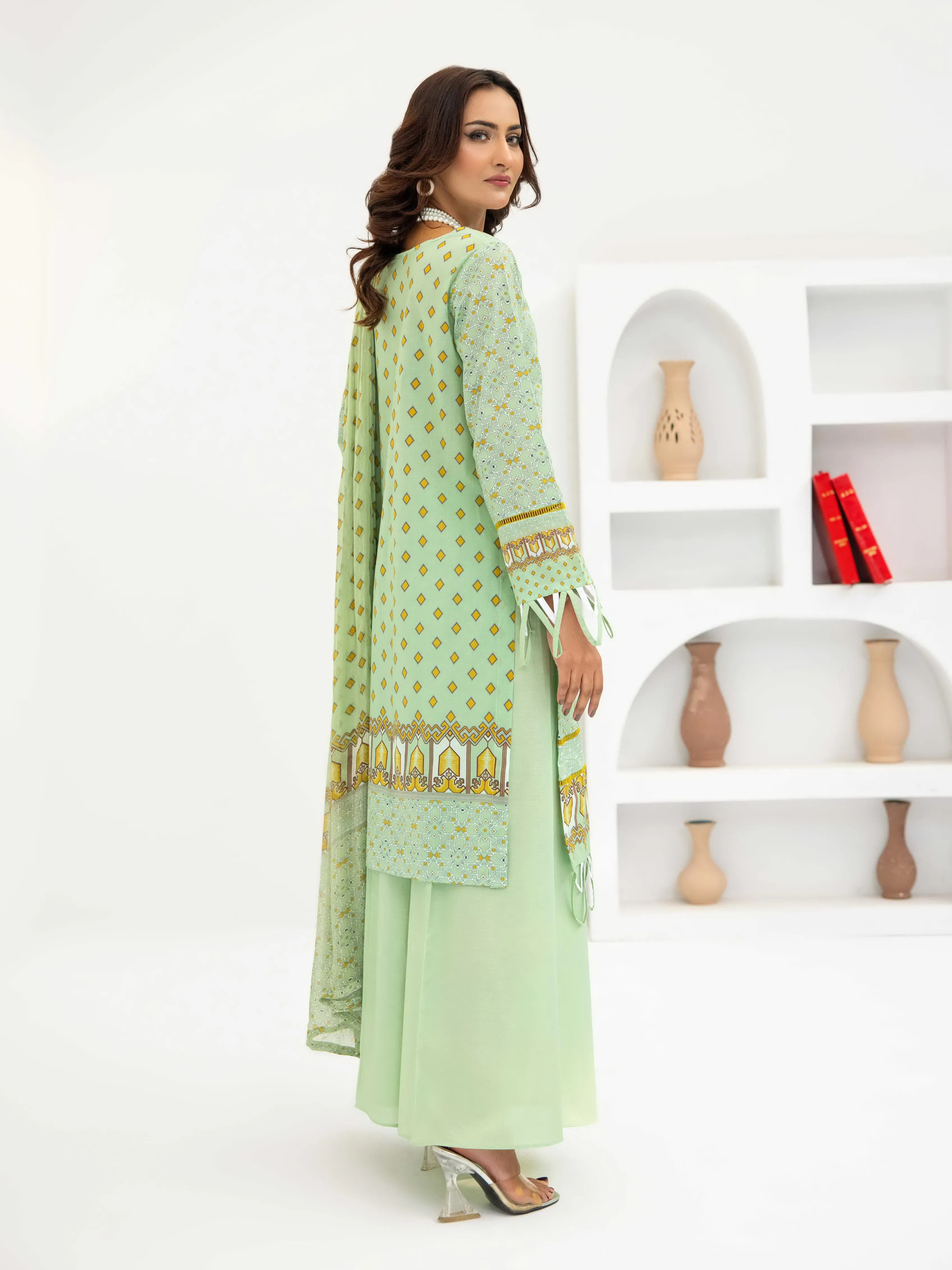 Al Kareem Gul-e-Lala Digital Printed Lawn Unstitched 3Pc Suit D-2566