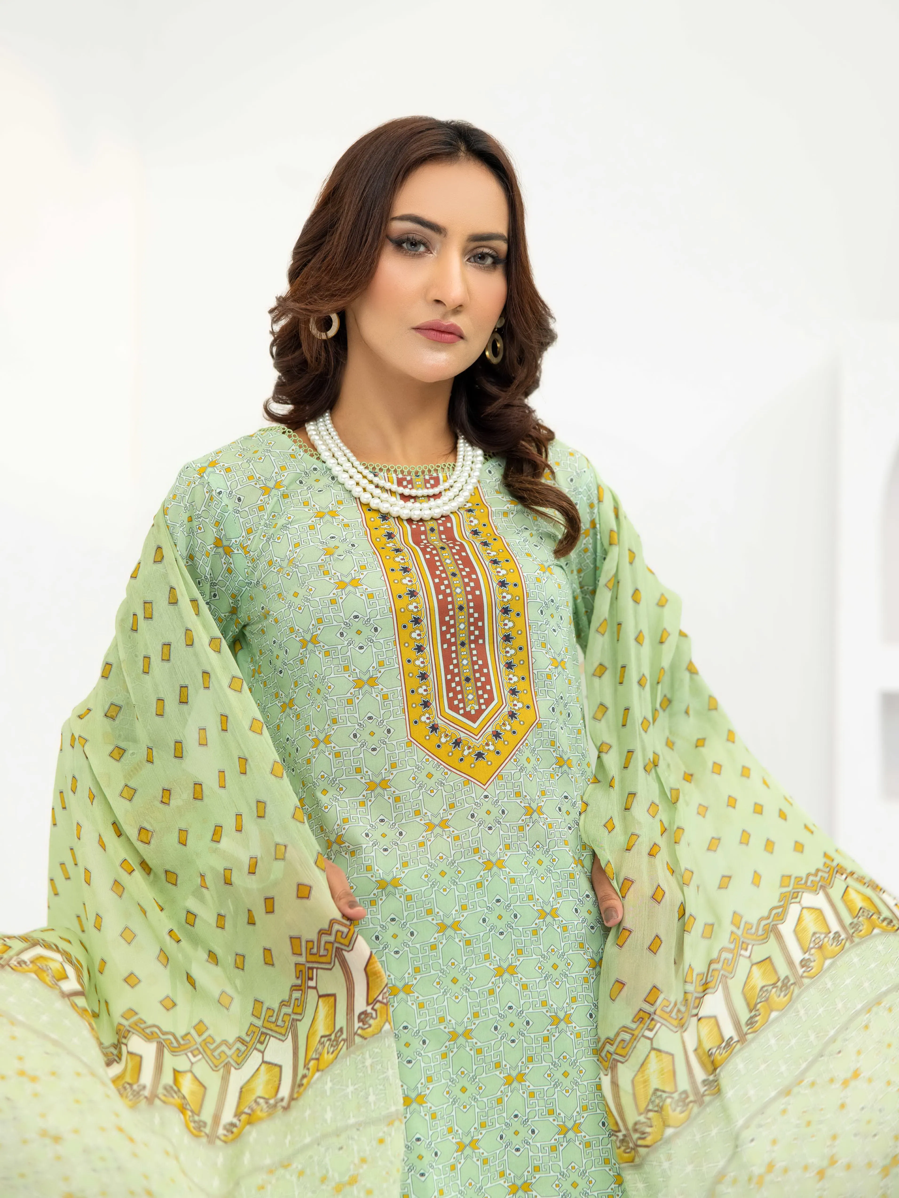 Al Kareem Gul-e-Lala Digital Printed Lawn Unstitched 3Pc Suit D-2566