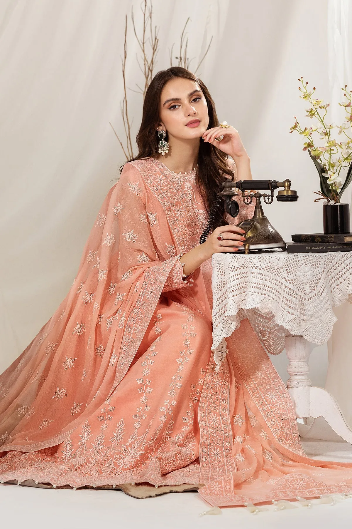 Alizeh Fashion Dhaagay Luxury Chiffon Unstitched 3 Piece Suit 07-LEELA