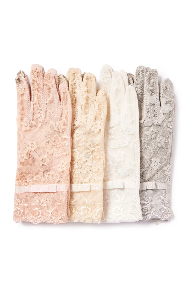 Amelie Rose Pink Lace Gloves