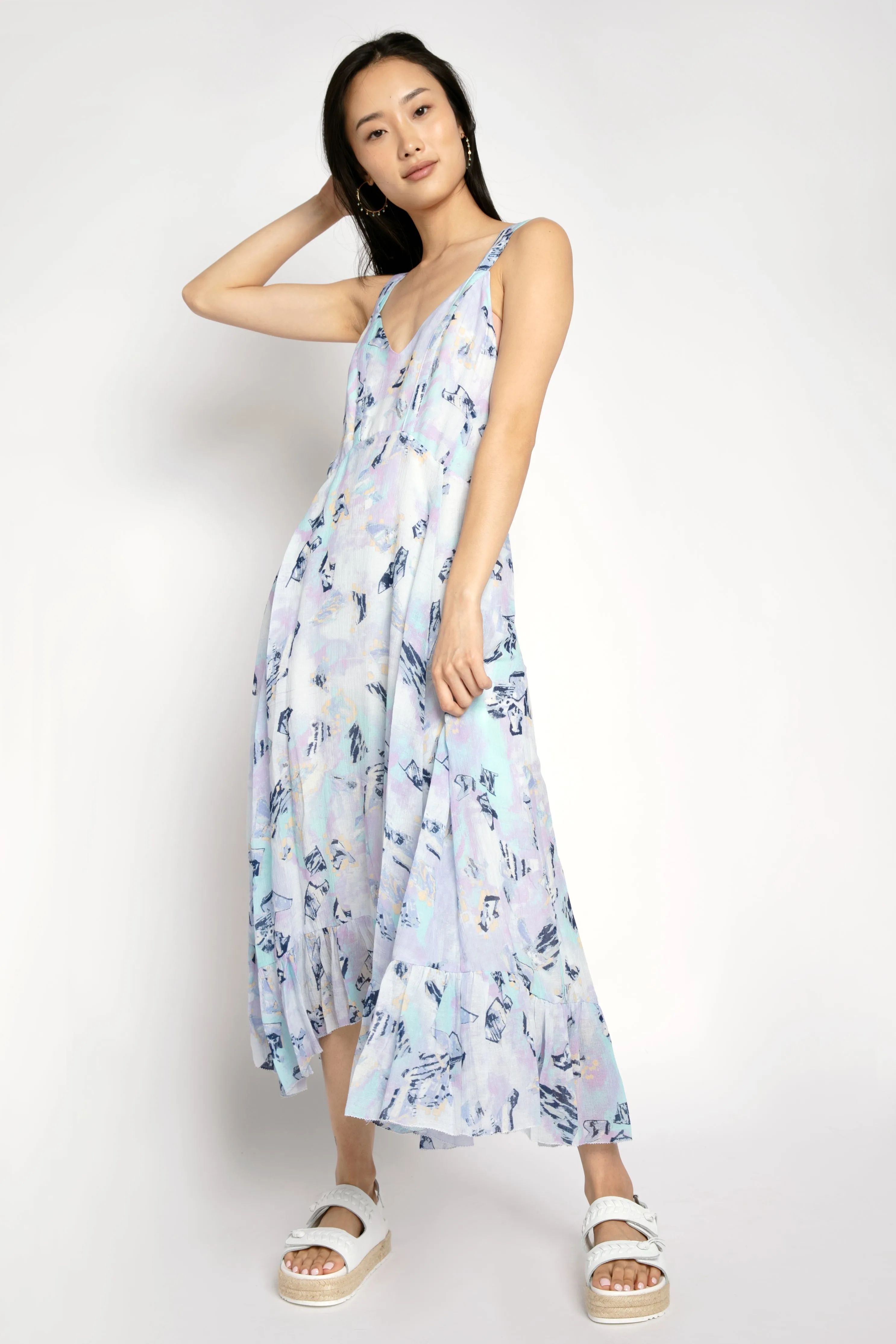 Andou Dress in Mixed Blue