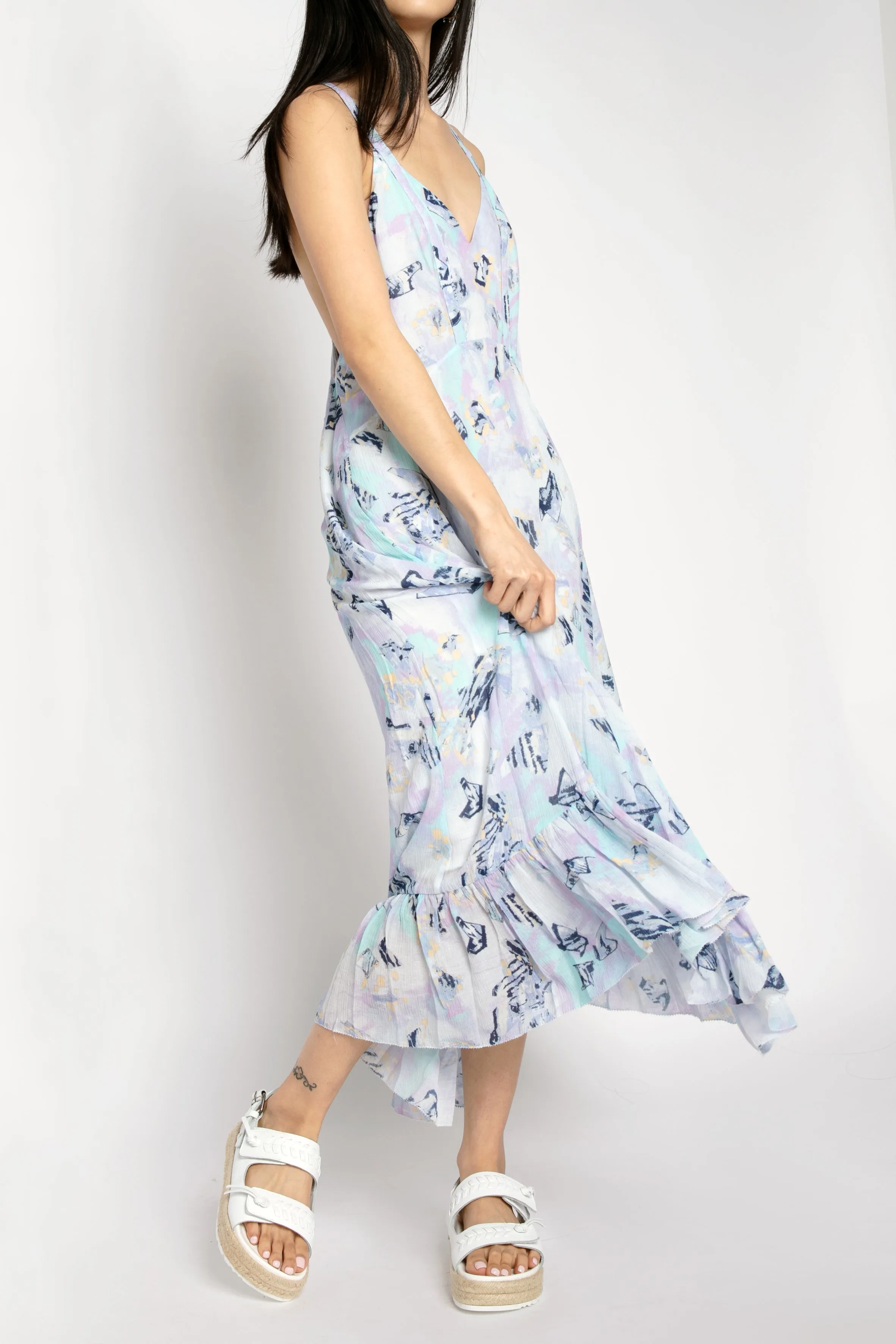 Andou Dress in Mixed Blue