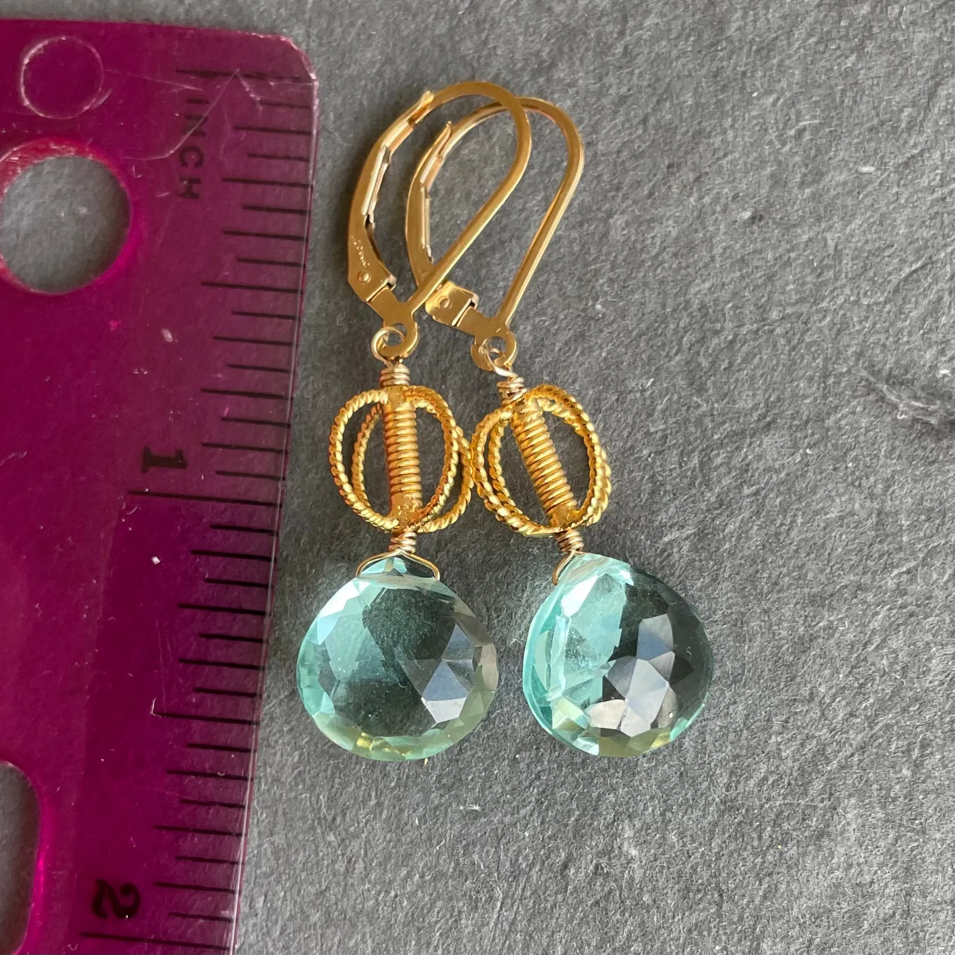 Aquamarine blue quartz Dangles