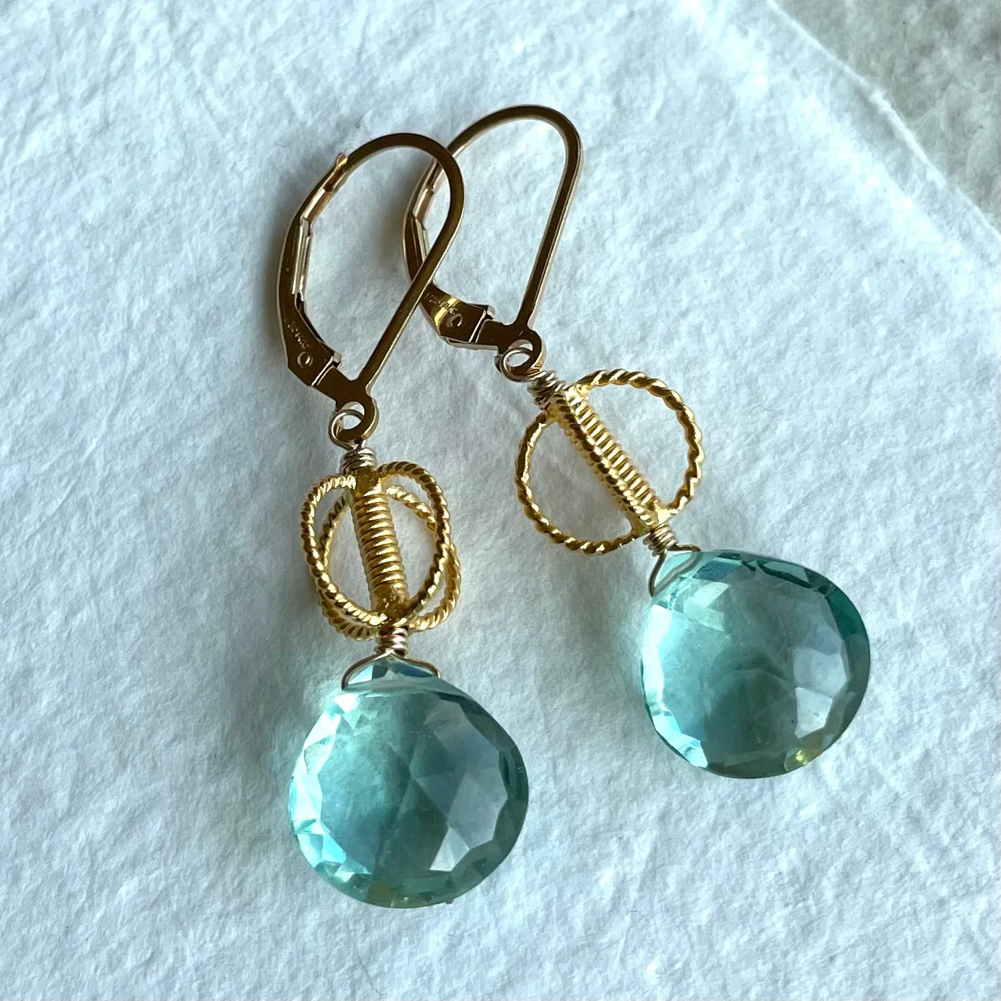 Aquamarine blue quartz Dangles