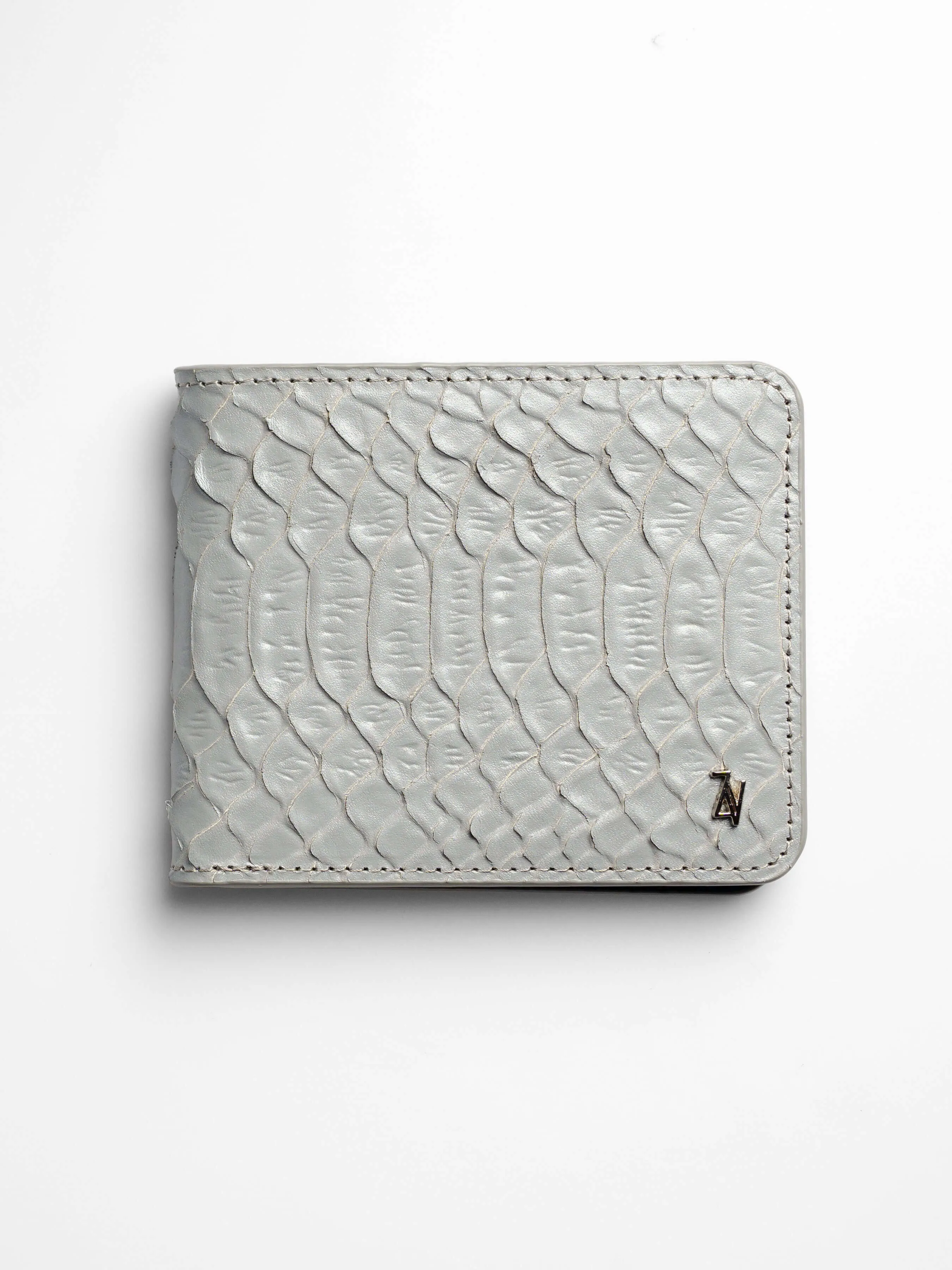 Artemis Python Wallet - Grey and Blue Leather