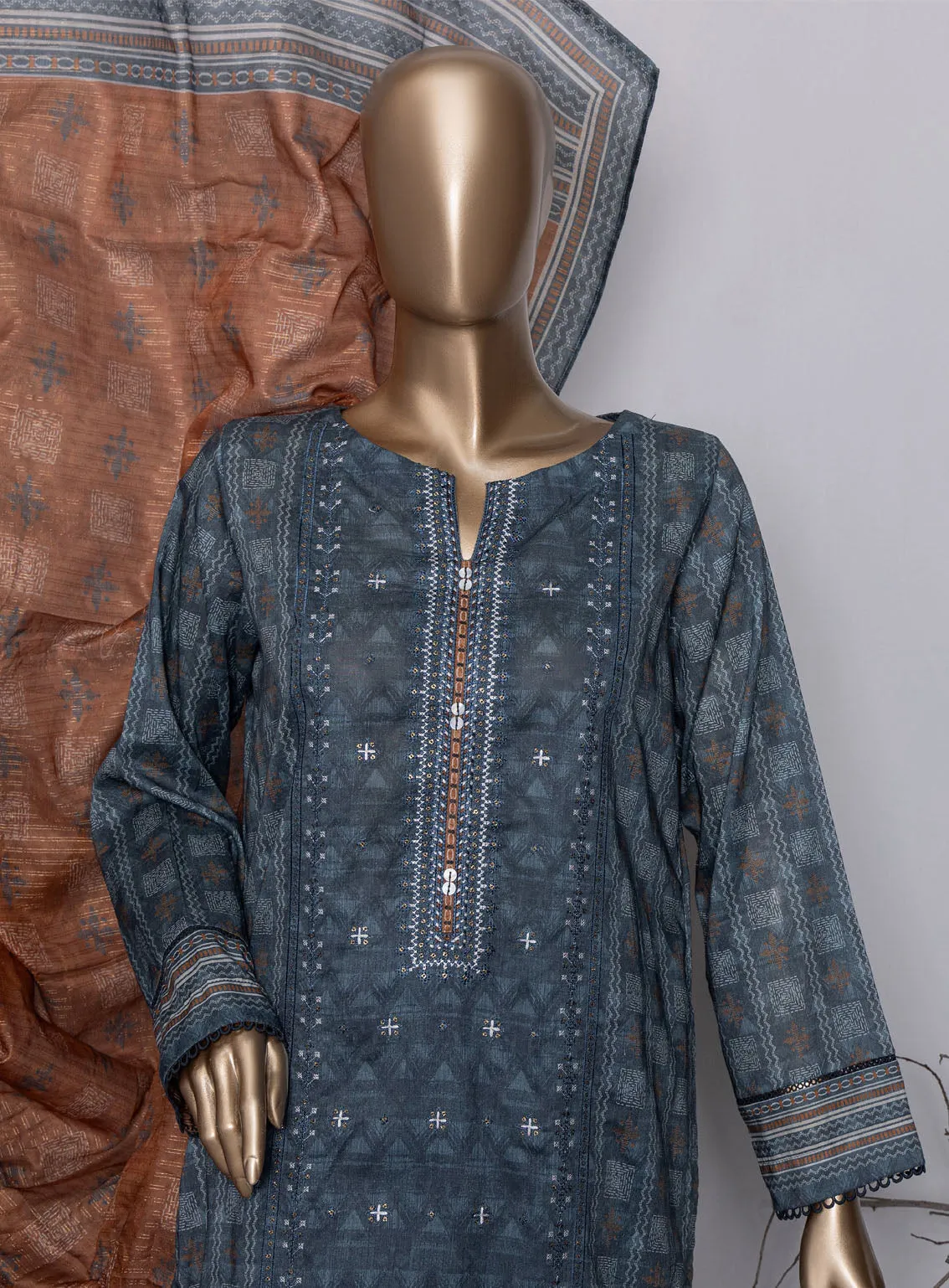 Asasa By HZ Textile Digital Embroidered Lawn 3 Piece Unstitched Suit HZ24AV4 AEL-70