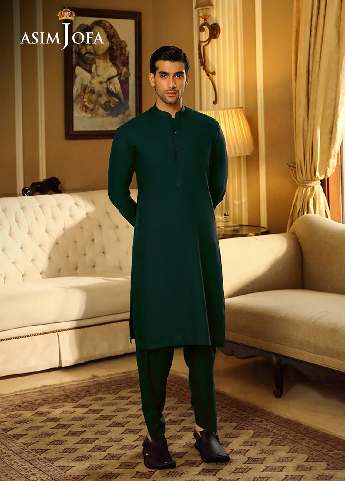 Asim Jofa Men Wash & Wear 2 Piece Unstitched Suit AJ24MB AJMB-06