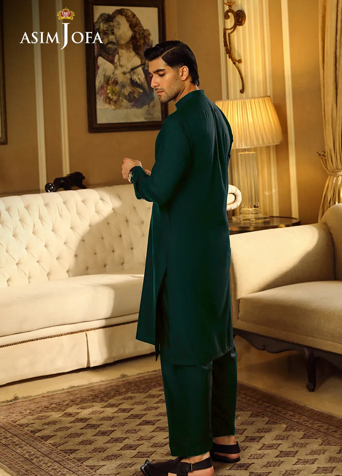 Asim Jofa Men Wash & Wear 2 Piece Unstitched Suit AJ24MB AJMB-06