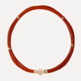 Aspen Leather Pumpkin Spice Necklace