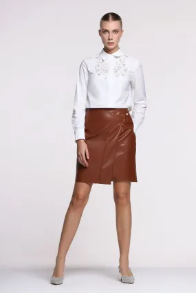 Asymmetrical Leather Skirt