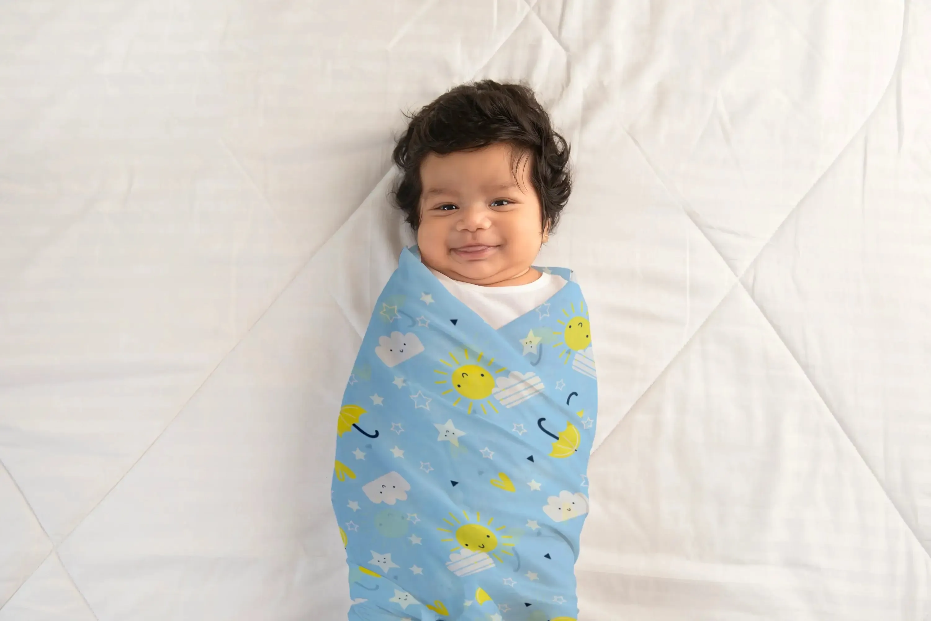 Baby Blue - Mulmul Swaddle Single