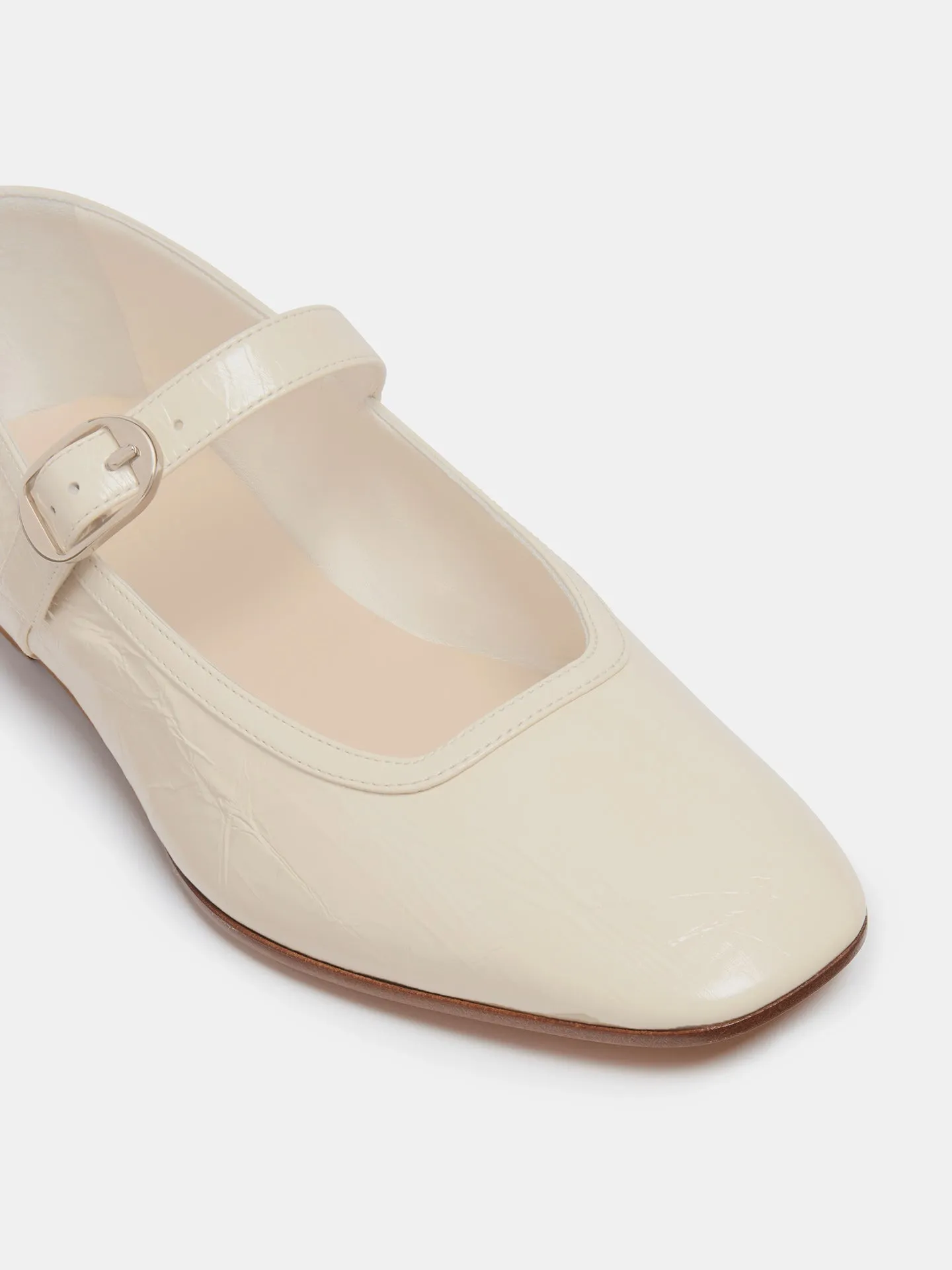 Ballet Mary Jane / Ecru Naplack Leather