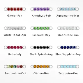 Bar Natural Gemstone 11.5mm 10K White Connectors Pack of 12 Birthstones for Permanent Jewelry