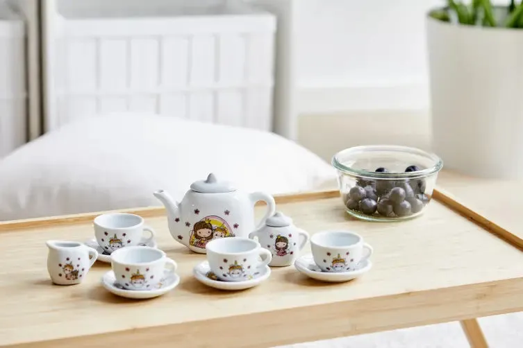 Barbo Toys: Lillie & Ellie - 12-Piece Porcelain Tea Set