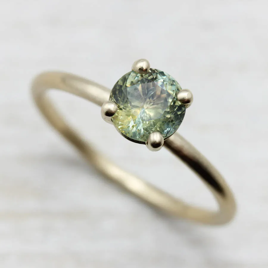 Basket Solitaire with Green Montana Sapphire