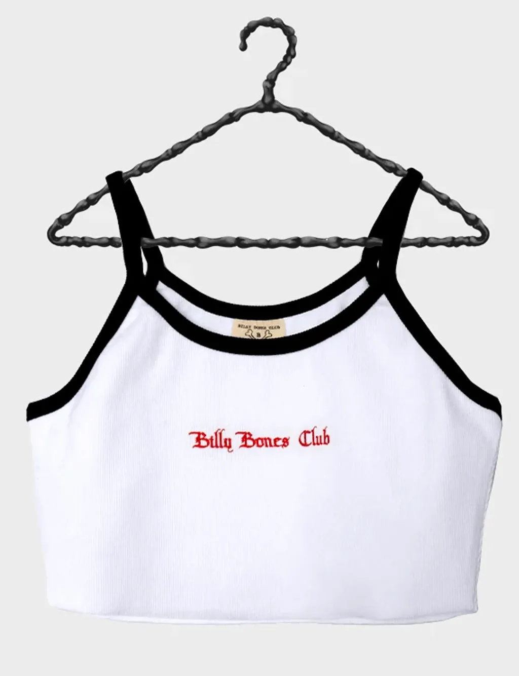 BILLY BONES CLUB TWO TONE RIB CROP - VINTAGE WHITE