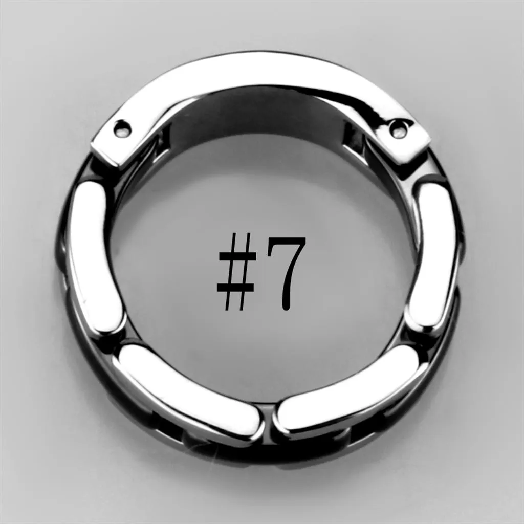 Black Ceramic Stainless Steel Ring