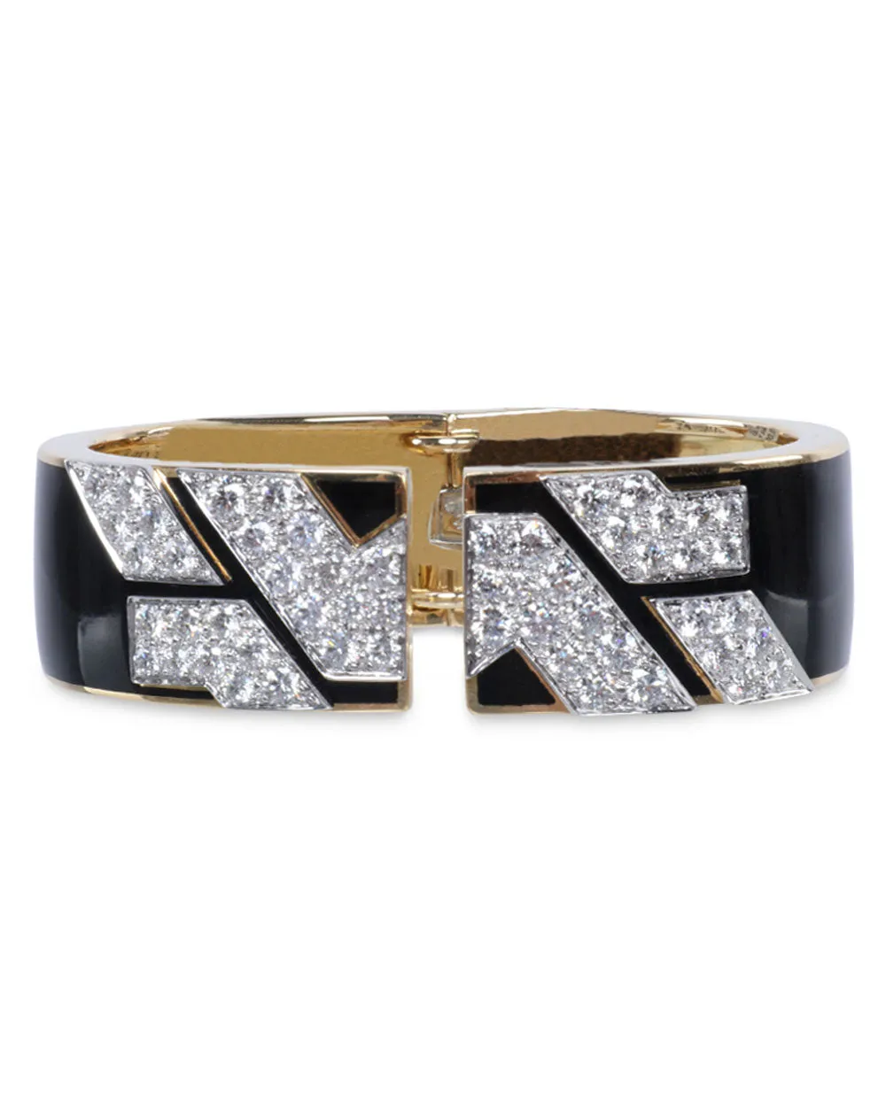 Black Enamel and Diamond Bracelet