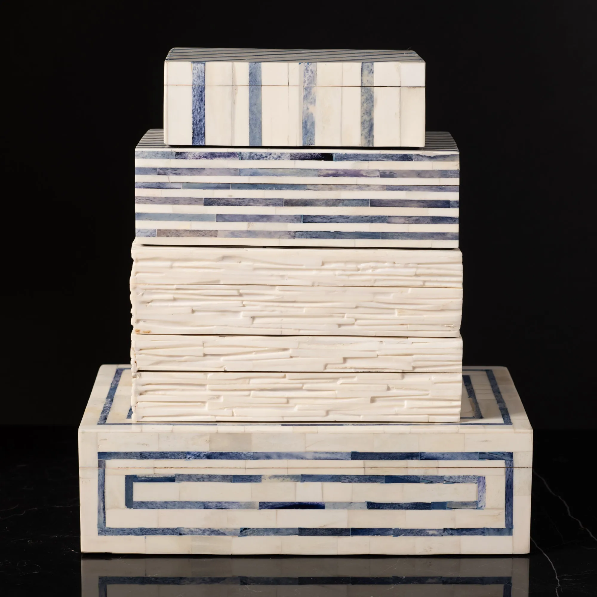 Blue and White Bone Box