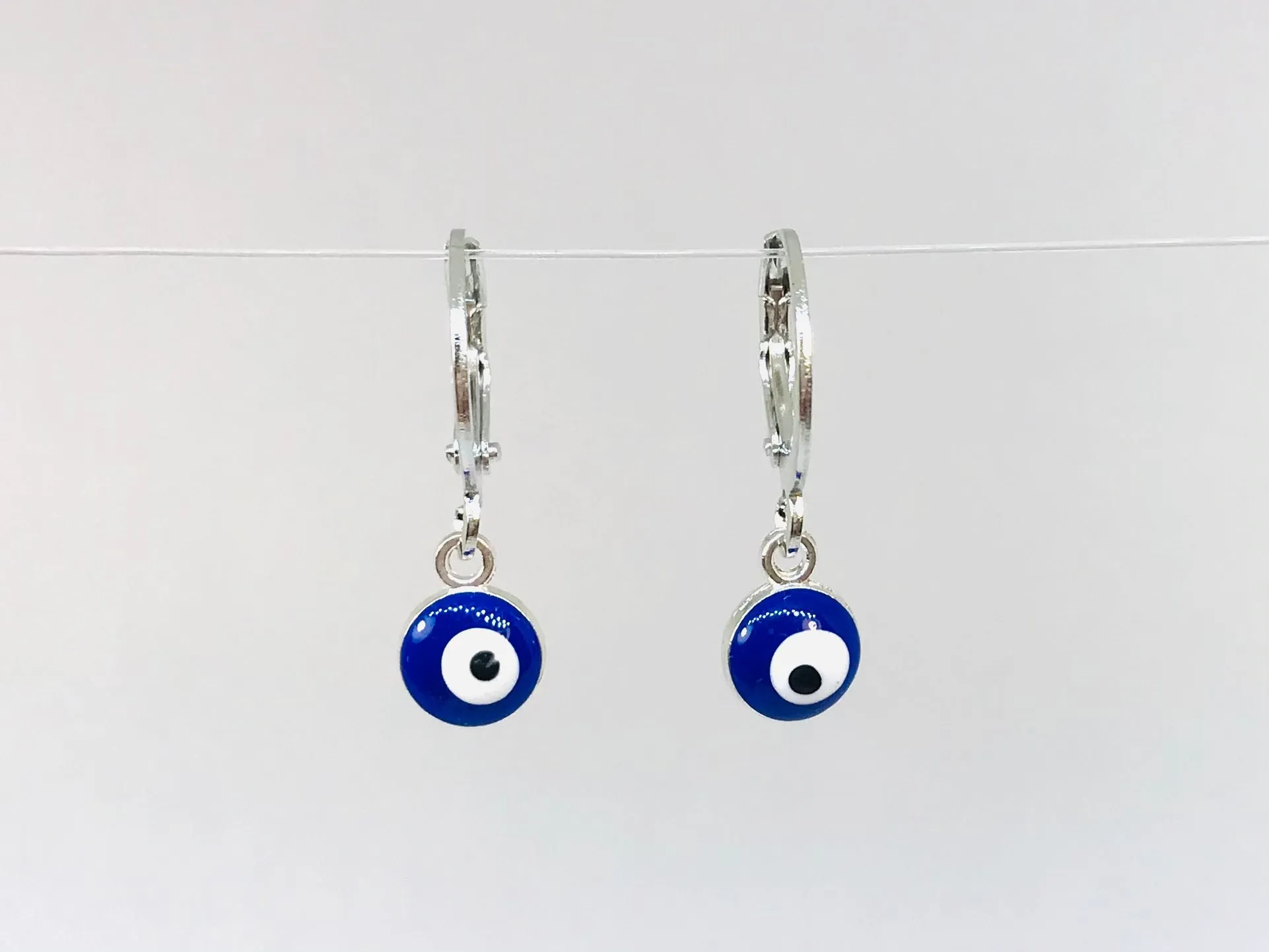 Blue Evil Eye Earrings