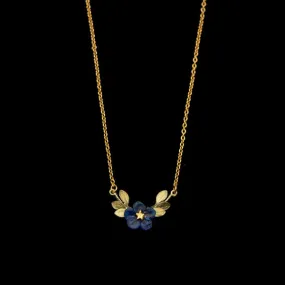 Blue Violet 16 Inch Adjustable Bar Pendant Necklace by Michael Michaud