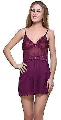 Bold Desire Babydoll Set Wine #515