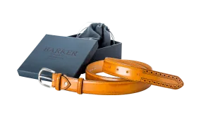 Brogue Men's Leather Belt -Cedar Calf