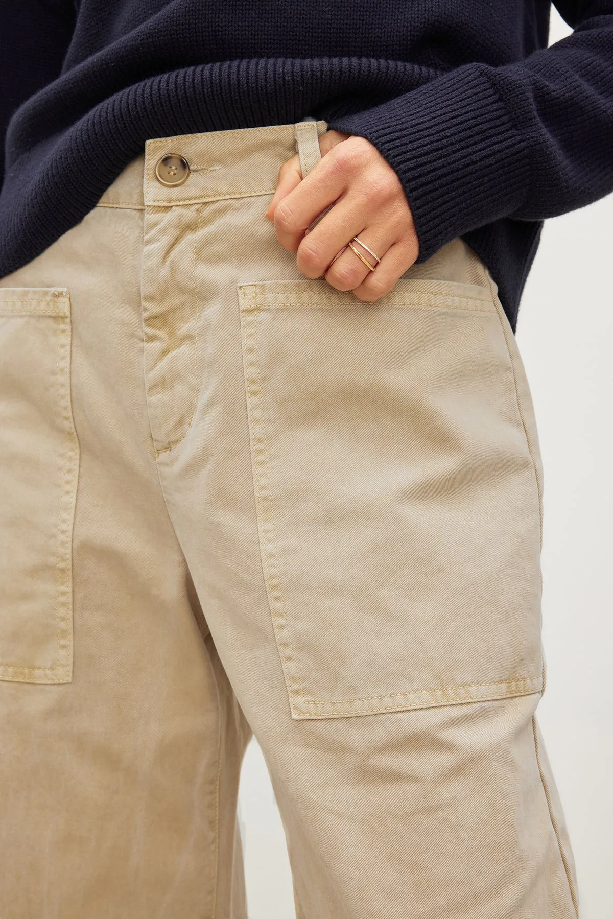 BRYLIE SANDED TWILL UTILITY PANT