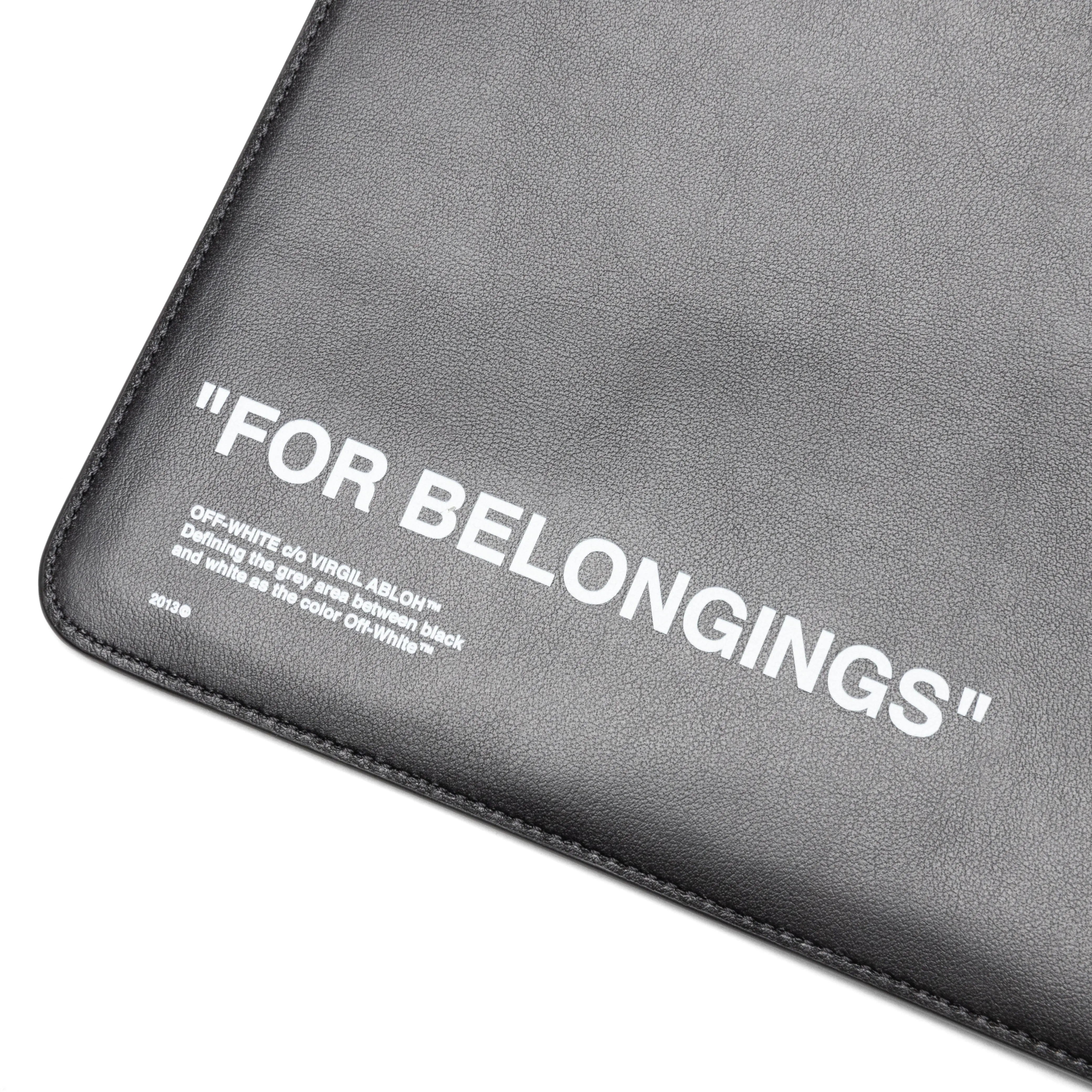 Calf Skin Quote Pouch - Black/White