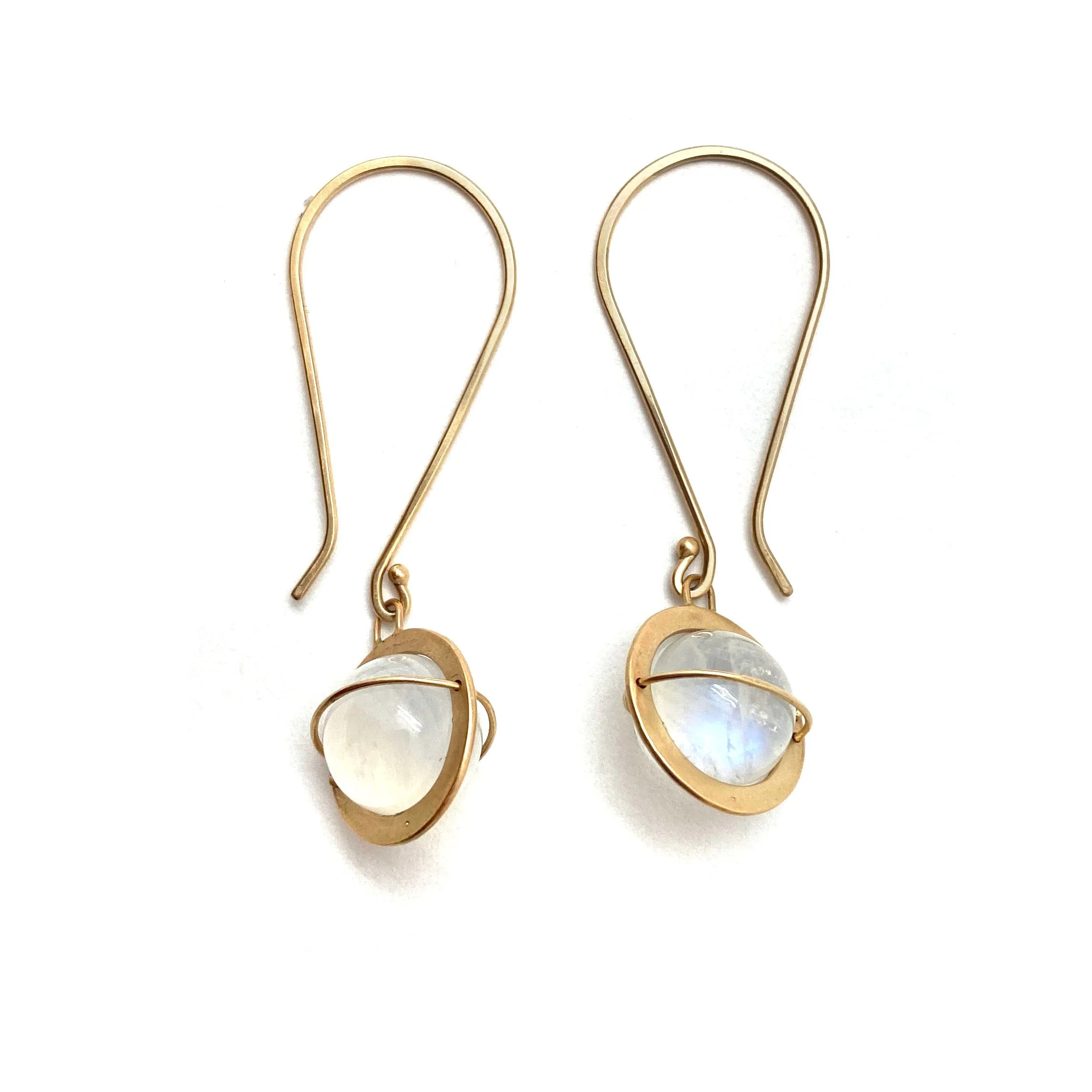 Captured Moonstone Orb Earrings