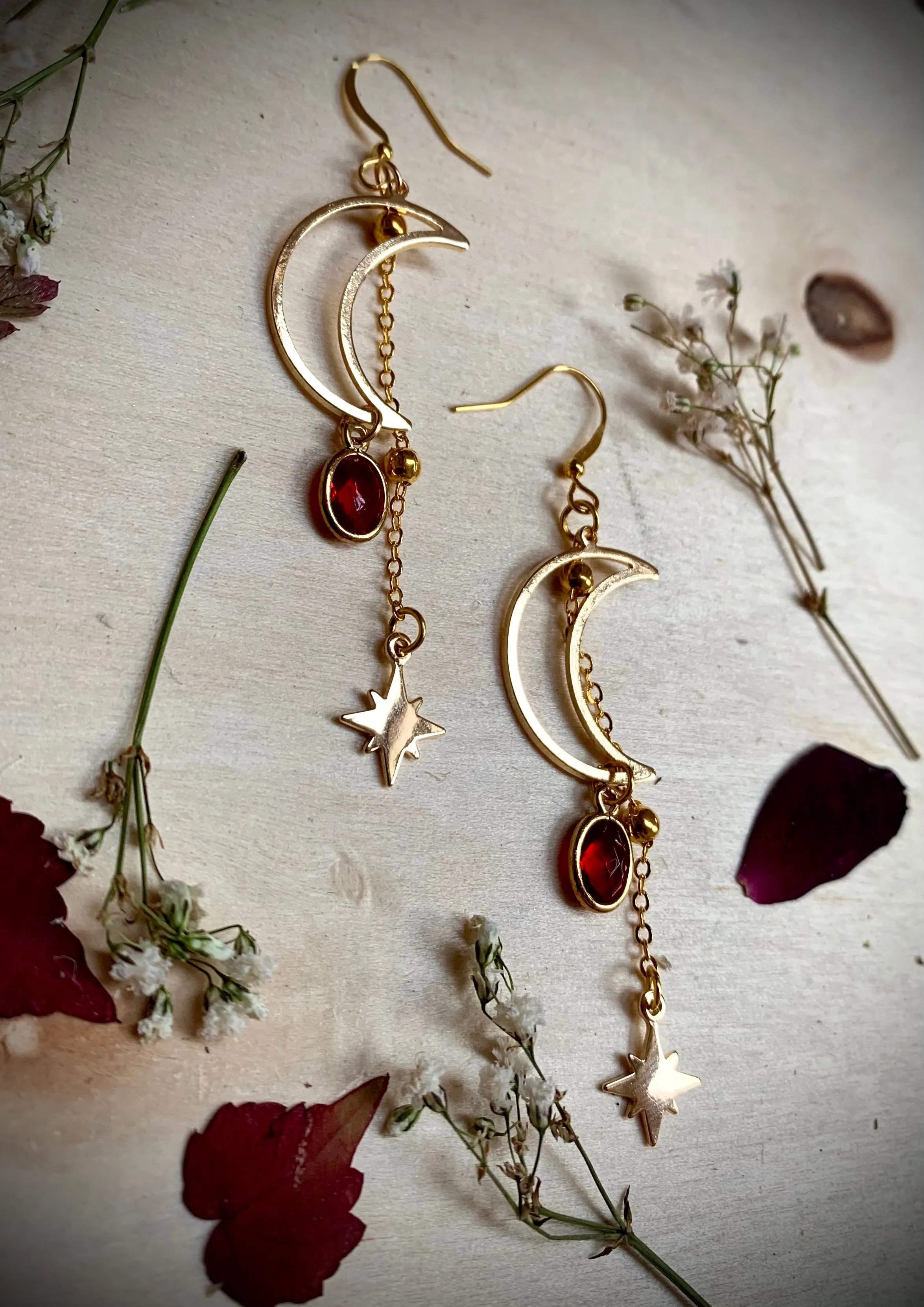 Celestial Red Earrings