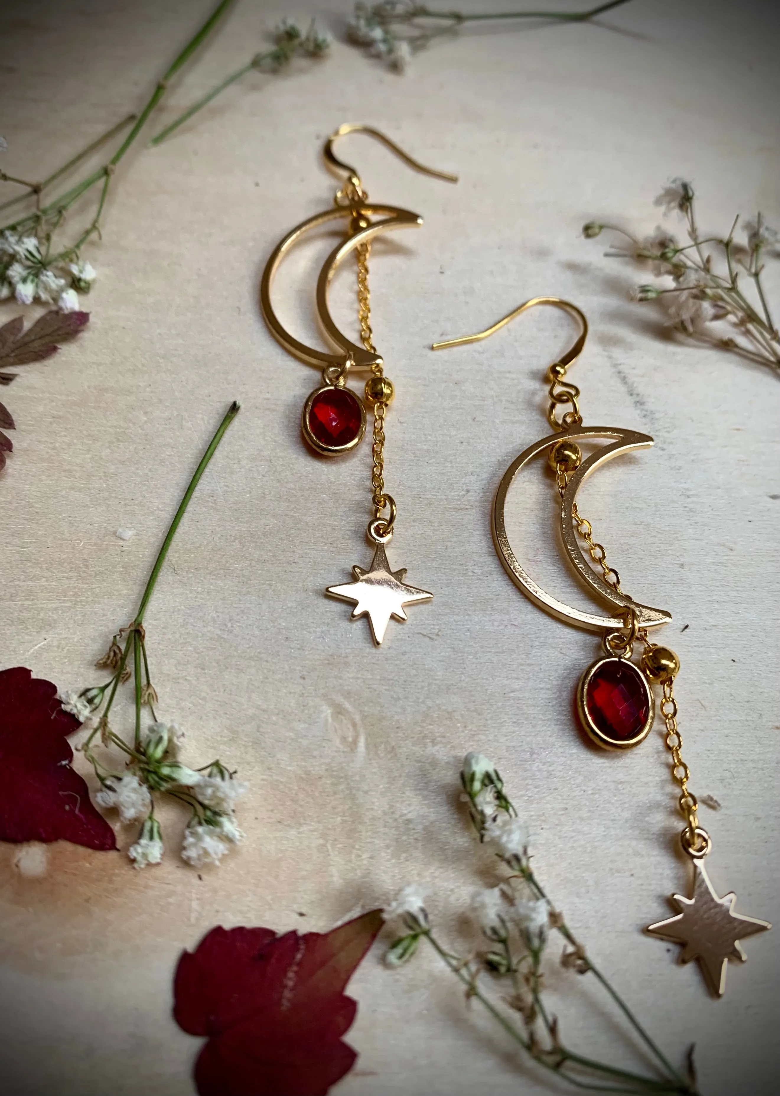 Celestial Red Earrings