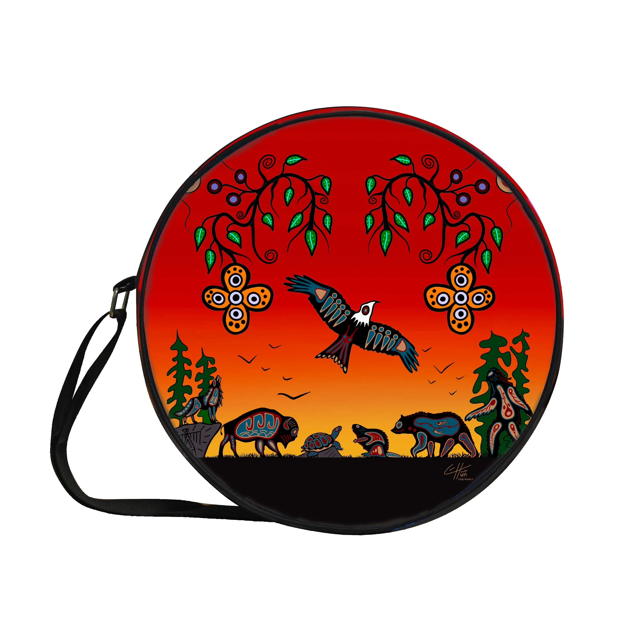 Cody Houle Seven Grandfather Teachings 14in Drum Bag