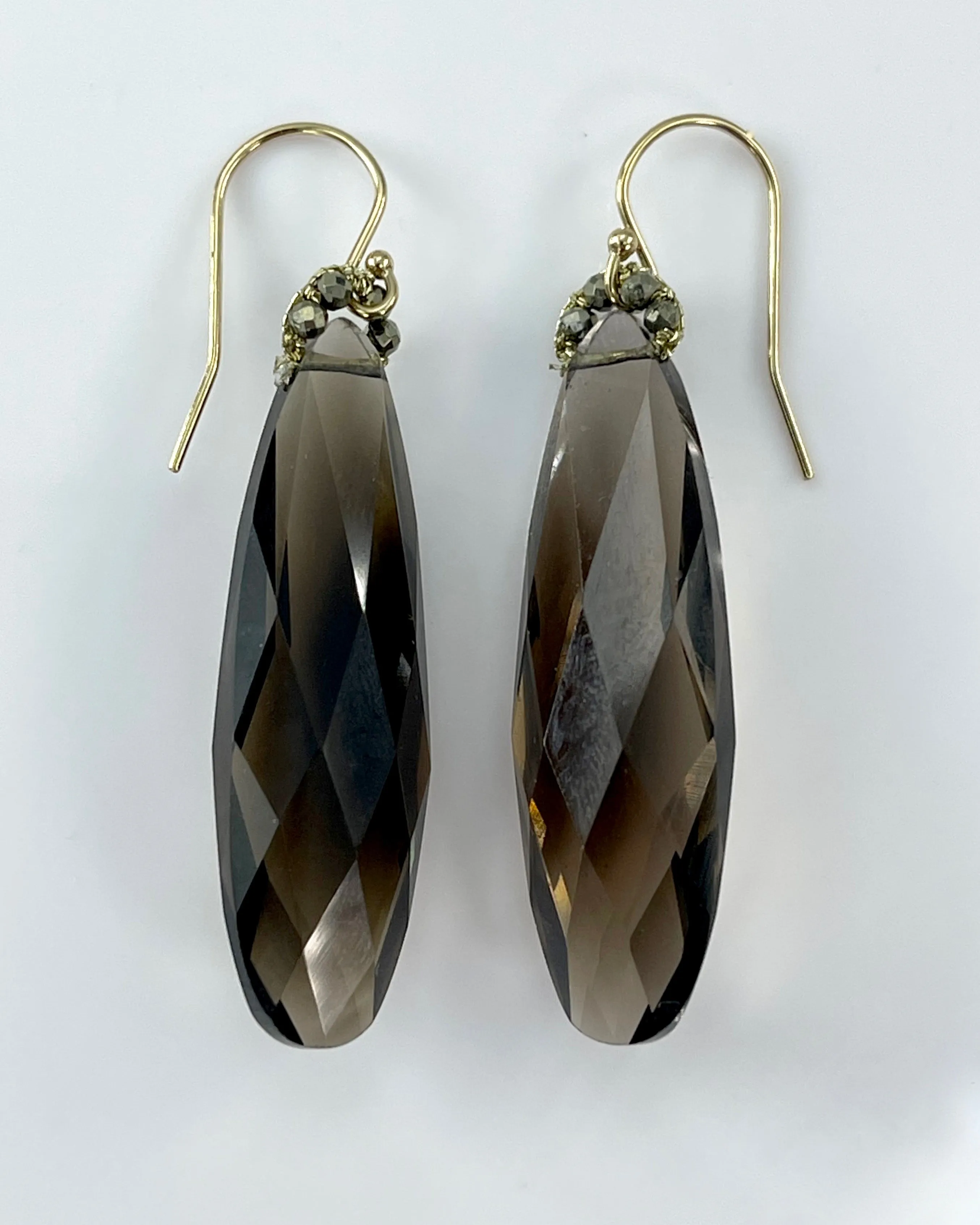 Danielle Welmond Long Smokey Quartz Drop Earrings