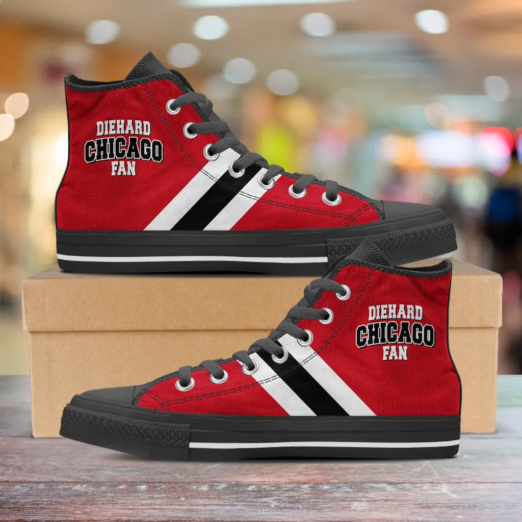 Diehard Chicago Fan Sports High Top Shoes Black