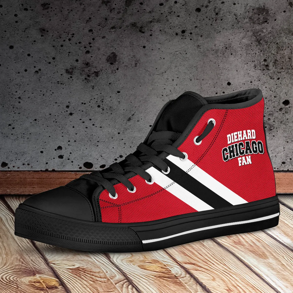 Diehard Chicago Fan Sports High Top Shoes Black